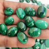 13x18mm Malachite Oval Cabochon, Natural Malachite Calibrated MM Malachite Beads AAA Grade Flatback Stones for Jewelry