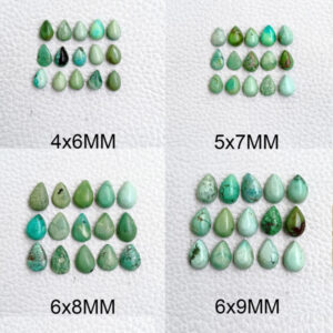 4x6mm, 5x7mm, 6x8mm, 6x9mm Tibetan Turquoise Cabochon, Pear Turquoise Stone AA+, MM Turquoise Gemstone For Jewelry Calibrated Stone