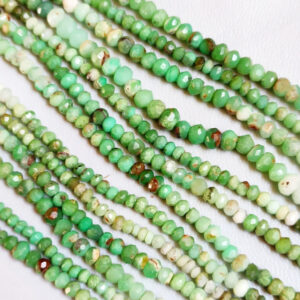 6MM Chrysoprase Rondelle Beads, Green Chrysoprase Faceted Beads AA+ Quality With .80MM Hole 10'' Per Strand, Loose Chrysoprase Cut Beads