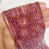 6MM Garnet Rondelle Beads, Red Garnet Faceted Beads AA+ Quality With .80MM Hole 10” Per Strand, Loose Red Garnet Cut Beads