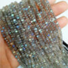 6MM Labradorite Rondelle Beads, Multi Flashy Labradorite Faceted Beads AA+ Quality With .80MM Hole 10'' Per Strand, Labradorite Cut Beads