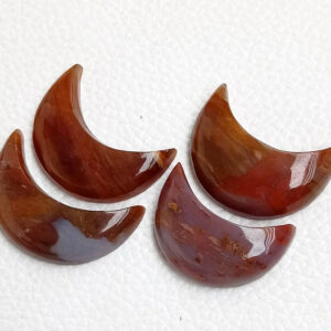 Agate Moon, Crescent Moon, Plume Agate Cabochon, Natural Agate Moon Beads, Agate Crystal Moons for Wirewrap Pendants, Rings jewelry Stone