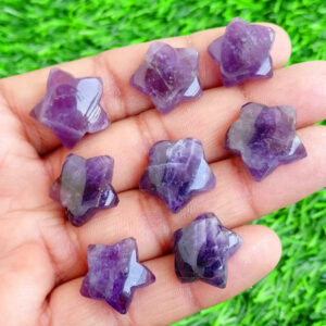 Amethyst Stars, Natural Amethyst Cabochon, Amethyst Star Stone, Crystal Star Beads AAA Crescent Carving Star, Gemstone Stars For Jewelry