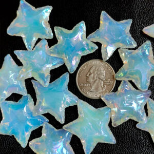 Angel Aura Opalite Star, Rainbow Coated Aura Opalite Star, Metaphysical Titanium Coated Aura Star, Aura Opalite Star Crystal for Jewelry