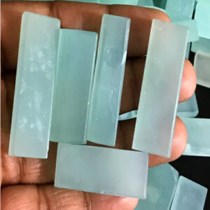 Aqua Chalcedony Slab, Chalcedony Onyx Cabochon Slab, Aqua Polished Rough Slice, Blue Chalcedony, Onyx Crystal for Pendants, Necklace Jewelry