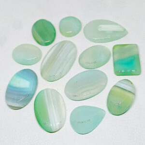 Aqua Banded Agate Onyx, Aqua Agate Stone, Banded Agate Cabochon, Agate Gemstone Wholesale lot Mix Size for Agate Pendants Jewelry Supply