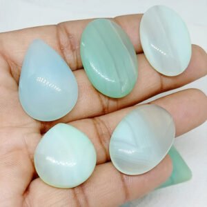 Aqua Banded Agate Onyx, Aqua Agate Stone, Banded Agate Cabochon, Agate Gemstone Wholesale lot Mix Size for Agate Pendants Jewelry Supply