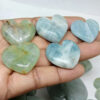 Aquamarine Heart Stone, Wholesale Aquamarine Puffy Heart Crystal, Aquamarine Heart Jewelry, Reiki, Decor Crystal Gift Stone