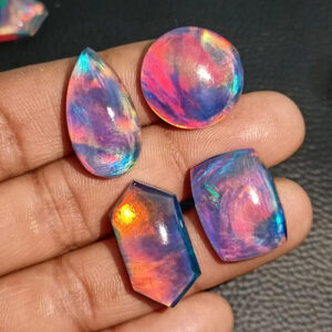 Aurora Opal, Aura Opal With Crystal, Aurora Opal Doublet, Aurora Borealis, Aurora Opal Cabochon, Aurora Opal Crystal For Jewelry