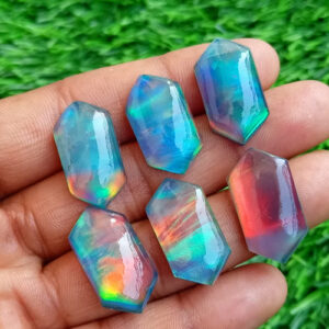 Aurora Opal, Aura Opal With Crystal, Aurora Opal Doublet, Aurora Borealis, Aurora Opal Cabochon, Aurora Opal Beads Aura Crystal For Jewelry