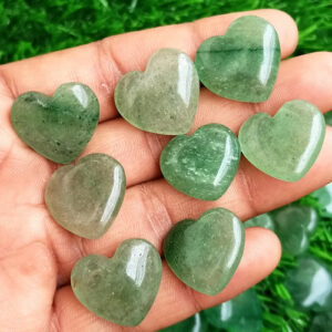 Aventurine Heart Crystal, Green Puffy Heart Stone, Aventurine Heart Stone, Healing Chakra Hearts for Pendants, Rings Jewelry