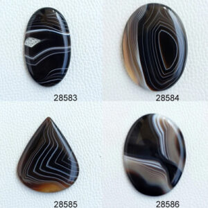 Banded Agate Crystal, Natural Banded Agate, Black Banded Agate Gemstone, Banded Agate Designer Cabochon For Jewelry, Pendant,Necklace Supply