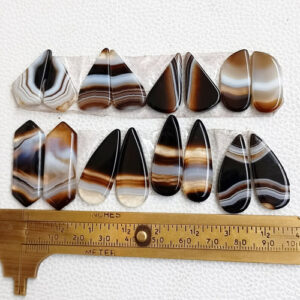 Banded Agate Earring Pair, Matched Pair Stone, Cabochon pairs, Matched Gemstone beads, Gemstone pair, Jewelry making stone & beading