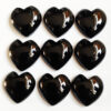 Black Onyx Heart Stone, Onyx Heart Gemstone, Crystal Heart, Carved Stone Heart, Pocket Heart, Puffed Heart for Reiki Jewelry Making