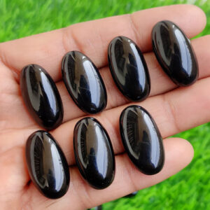 Black Onyx Oval Stone, Oval Onyx Crystal lot, Wholesale Black Onyx Pendants Gemstone, Natural Onyx Jewelry Cabochons Mix Sized by Weight