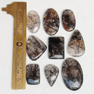 Black Rutile Cabochon AAA+ Rutile Stone, Wholesale lot Black Rutile Loose Gems, Black Rutile Gemstone for jewelry Mix Size/Shapes per Carats