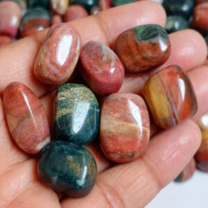 Bloodstone Tumbled Stone, Bloodstone Crystal, Bloodstone Loose Tumble, Healing Stone Reiki Tumbles, Crystal Craft kits for Jewelry Making