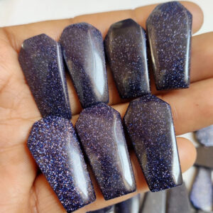 Blue Goldstone Coffin Shape Cabochon, Wholesale Coffin Sandstone Gemstone, AA quality Coffin Goldstone, Goldstone Coffin For Jewelry Stone