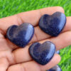 Blue Goldstone Heart Cabochon, Wholesale Flatback Blue Sandstone Heart Crystal, Goldstone Heart Jewelry, Reiki, Decor Crystal Gift Stone