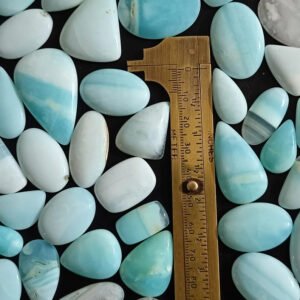 Blue Opal Cabochon AAA+ Blue Opal Stone, Wholesale lot Blue Opal Loose Gems, Dyed Blue Opal Gemstones for jewelry Mix Size/Shapes per Carats