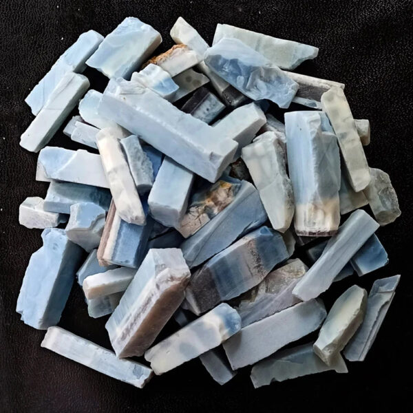 Blue Opal Crystal Shards, Natural Blue Opal Raw Slice, Blue Opal Stone, Peruvian Opal Quartz Rough Shards, Raw Quartz for Crafting, Jewelry