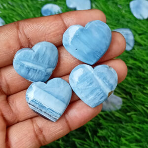 Blue Opal Heart Cabochon, Opal Heart Crystal, Blue Opal Heart Stone, Opal Heart Gemstone for Wire wrap Ring, Necklace Pendant Jewelry Supply