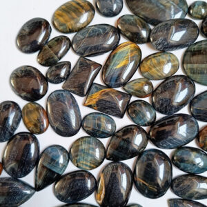 Blue Tiger Eye Cabochon, Multi Tiger Eye Beads Stone Wholesale lot Tiger Eye Polished Loose Gemstones for jewelry Mix Size/Shapes per Carats