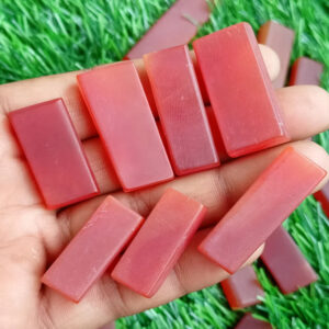 ChalcedonySlabChalcedonyOnyx Cabochon Slab, Red Polished Rough Slice, Rose Chalcedony, Onyx Crystal Slice for Necklace Jewelry