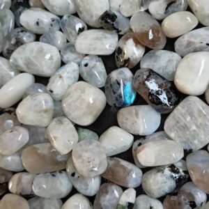 Rainbow Moonstone Tumble Stone, Moonstone Crystal, Moonstone Loose Tumbled, Healing Stone Reiki Tumbles, Crystal Craft kits for Jewelry