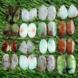 Chrysoprase Pair, Chrysoprase Gemstone Pair, Natural Chrysoprase Crystal Pair, Bulk Chrysoprase matched pair for Jewelry Supply