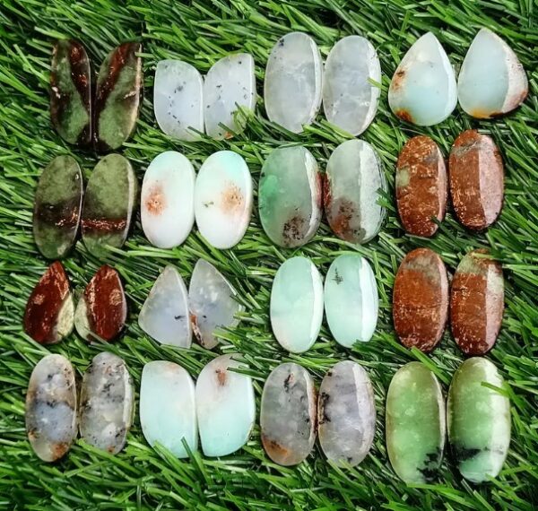 Chrysoprase Pair, Chrysoprase Gemstone Pair, Natural Chrysoprase Crystal Pair, Bulk Chrysoprase matched pair for Jewelry Supply