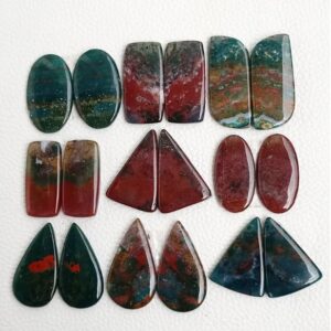 Bloodstone Gemstone Pairs, Bloodstone Cabochon Matching Pair AAA+ Loose Gemstone Pairs for Earring, Rings Necklace, Pendant Jewelry Supplies