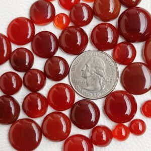 Round Red Onyx Gemstone, Onyx Calibrated Cabochons 6x6mm till 15x15mm mix Round Natural Onyx Loose Beads- w/Multi-Qty options