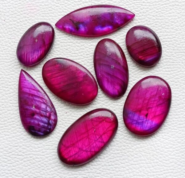 Natural Labradorite Purple Dyed Lot, Purple Dyed Labradorite Cabochons Lot, Heated Purple Labradorite Gemstones Lot, Mix Shape And Size