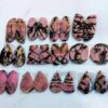 Rhodonite Cabochon Pair, Matching Earrings Pairs Stone, Rhodonite Gemstone Pair Polished Loose Stone For Earrings Jewellery Mix Size/Shapes